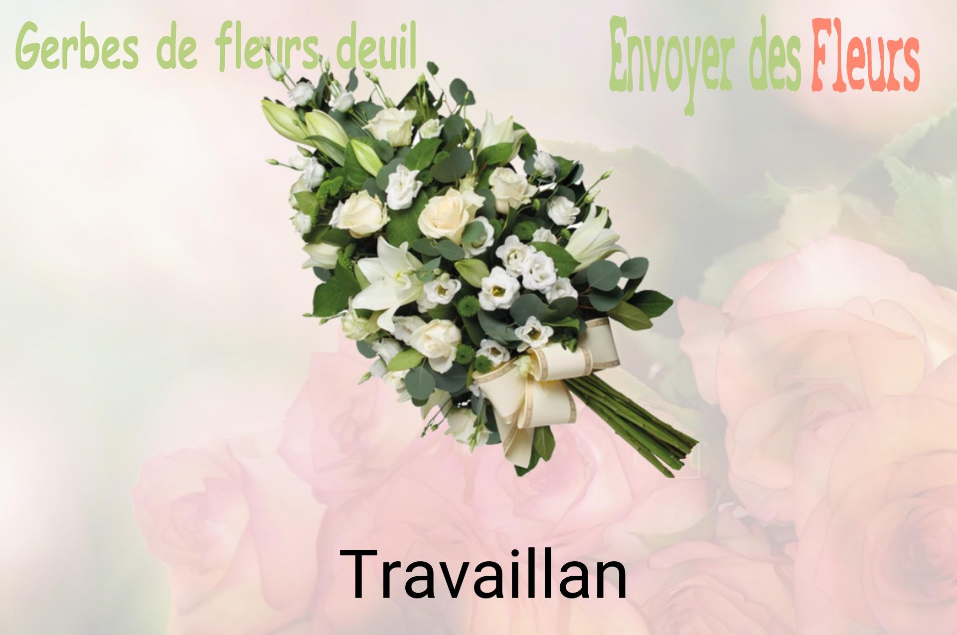Gerbe de fleurs de deuil livrée à Travaillan